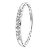 Lucardi Dames Ring met 9 diamanten 0,02ct - Ring - Cadeau - 14 Karaat Goud - Witgoud
