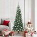 vidaXL Hoek Kunstkerstboom Groen 180 cm PVC en Metaal