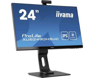 iiyama ProLite XUB2490HSUC-B1 - 23.8" Full HD Monitor - IPS - Webcam - USB Hub