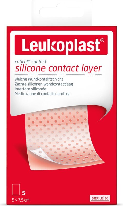 Leukoplast Cuticell&#174; Contact Siliconen Wondcontactlaag 5 cm x 7,5 cm 5 stuks