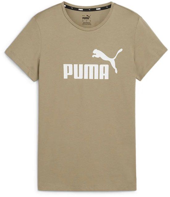 Puma Ess Logo T-shirt Met Korte Mouwen Beige L Vrouw