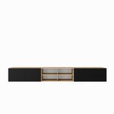 Margaret Hadas24 Leo IV tv-kast TV lowboard 300 cm hangend modern design woonkamer wandmontage, media-wand, push to open & opbergruimte, tv-meubel (Artisan + zwart)