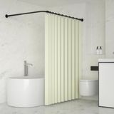 Merkloos / Sans marque Shenzhen Haorui Industrial Technology Co., Ltd. Verstelbare L-vormige Douchegordijnstang van Roestvrij Staal 62-94 x 141-174 cm - Inclusief 16 Ringen