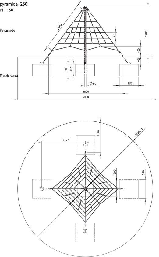 Intergard Klimtoestel klimpiramide openbare speelplaatsen 250cm