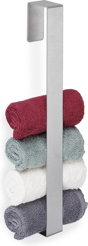 Relaxdays Handdoekrek Zelfklevend - RVS - Zilver - 45cm
