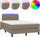 vidaXL Boxspringbed met matras en LED-verlichting, taupekleurig, 120x190 cm, gestoffeerd