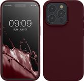 kwmobile Case voor iPhone 15 Pro - Slank TPU-Hoesje met Zachte Afwerking - In bordeaux-violet