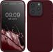kwmobile Étui pour iPhone 15 Pro - Coque fine en TPU avec finition douce - En bordeaux-violet