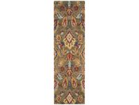 Maisons du Monde Safavieh Blossom Collection BLM402B Gangloper van hoogwaardige wol, handgemaakt, groen en meerkleurig, 7,6 x 1,8 m