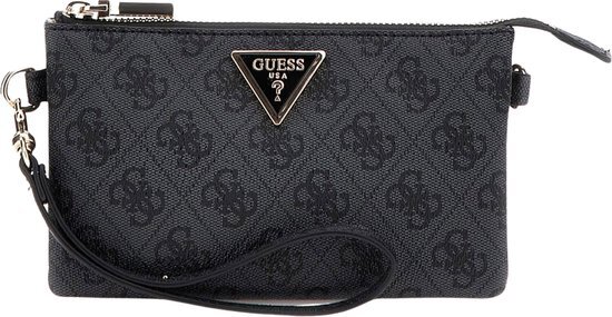 Guess Medium Crossbodytas / Schoudertas Dames - Latona - Logo Print - Zwart