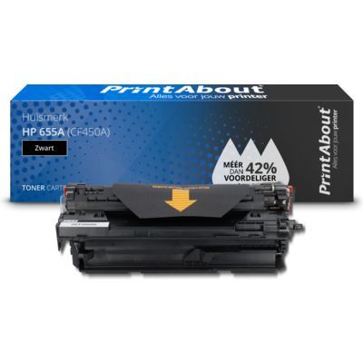 PrintAbout Huismerk HP 655A (CF450A) Zwart Toner | Compatibel