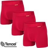 Undiemeister Boxershorts Heren - 3-Pack - Naadloos Ondergoed - Onderbroeken - Tencel - Bright Sunrise (Rood) - Maat M