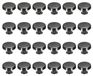 24 rivets à tête plate 15 mm set de rivets à vis noir