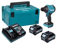 Makita AS 001 GD201 accublazer 40 V max. borstelloos + 2x accu 2,5 Ah + oplader + Makpac