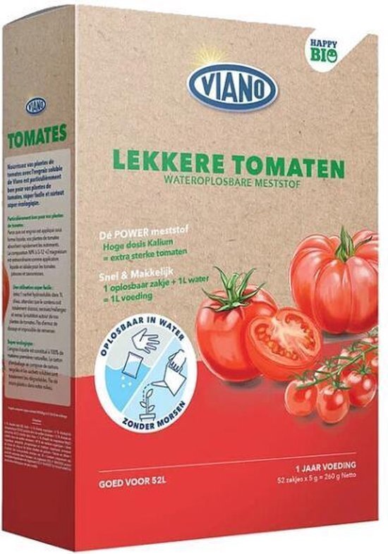 viano 3 stuks BIO wateroplosbare meststof voor Tomaten 52x5gr