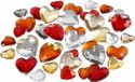 Merkloos Hartjes strass steentjes rood mix - 360x stuks - verschillende maten - platte achterkant