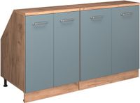 Vicco R-Line Keukenkast voor schuine wand – 140 cm Set van 2 kastrompen 60 cm diepte Blauw-grijs