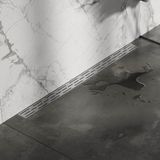 Brauer Douchegoot met Standaard Rooster en Flens Voor Wandmontage - 90 cm - Rvs Geborsteld