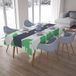 Bonamaison Tafelkleed, Anti-Mold, Sneldrogend, Waterdicht, 100% Polyester Tafellaken, Petroleum Groen, Wit, 140 x 200 Cm