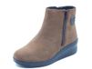 Cinzia Soft IV2609 Toffee enkellaarsjes voor dames van bruin nubuck met dubbele ritssluiting