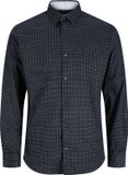 JACK & JONES Lester chemise imprimée coupe ajustée - popeline - bleu (dark navy)