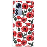 Xiaomi Mi 12 Pro Fleurs de pavot bedrukt siliconen hoesje