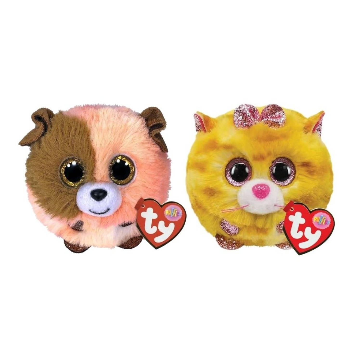 TY - Knuffel - Teeny Puffies - Mandarin Dog & Tabitha Cat