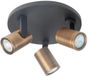 Highlight Opbouwspot Aston | Zwart + Brons Metaal | Rond | GU10 | 3-voudig | ⌀ 25cm