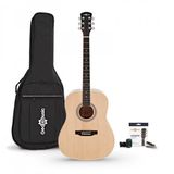 Gear4music Dreadnought Akoestische Gitaar & Accessoireset, Natuurlijk