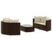 vidaXL 5-delige Loungeset met Kussens, Poly Rattan, Bruin