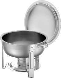 VEVOR Set de chafing dish Chauffe-plat en acier inoxydable 4,7 L 2 pièces rond argent