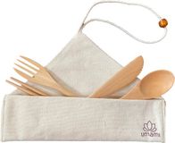 Merkloos Umami Bestekset Basic Bag Hout Beige/Bamboe