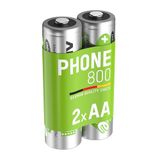 ANSMANN Accu AA Mignon 800 mAh 1,2 V NiMH voor draadloze telefoon 2 stuks