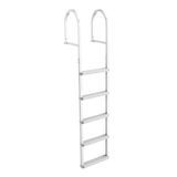 VEVOR Dockladder afneembaar, bootladder met 5 antislip treden, brede pedalen en leuning, zwembadladder met 227 kg draagkracht van aluminiumlegering, instapladder voor docks, zwembaden, meren, jachten