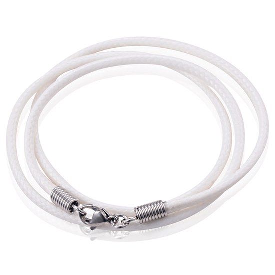 LGT JWLS LGT Jewels waxkoord ketting Wit - 2.5mm-55cm