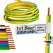 EBROM - 5 meter aderleiding enkeldraads - H07V-U 1,5mm2 groen-geel