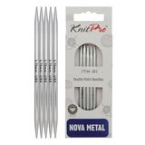 KnitPro Nova aiguilles à tricoter sans bouton – aiguilles à double pointe 12,5 cm x 3,75 mm, lot de 5