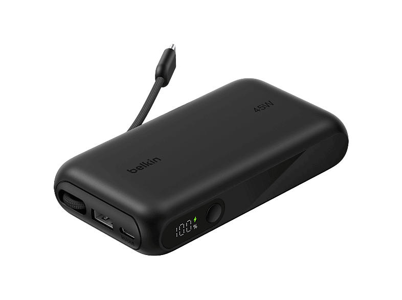 Belkin Boostcharge 10.000 Mah – 45w Pd Met Display & Geïntegreerde Kabel (usb-a + Usb-c) Powerbank Zwart