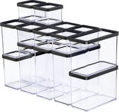 Rotho LOFT - set premium bewaarbussen 19-delig - luchtdicht - vaatwasmachinebestendig - zwart