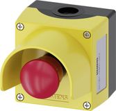 Siemens 3SU18010NB002AC2 3SU1801-0NB00-2AC2 Paddestoelschakelaar In behuizing, Met beschermde kraag Geel Draai-ontgrendeling