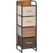 Armoire à tiroirs pliante 5 tiroirs, meuble de rangement en tissu avec structure acier noir, 45x30x116 cm, commode légère pour chambre