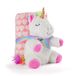 PERLETTI Babydeken met zacht pluche dier, roze deken met knuffeldier, eenhoorn, wit, klein kind, 0, 1, 2, 3 jaar, cadeau voor geboorte, baby, meisjes, pluizig, warm, 120 x 80 cm (witte eenhoorn)