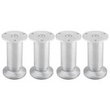 cyclingcolors 4 x meubelpoten Ø 50 mm hoogte 80 mm van aluminium met verstelling 10 mm universeel voor sofa kast keuken badkamer geborsteld aluminium