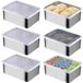 Solidchoice - Boîtes de conservation alimentaire - Lot de 6 avec couvercles, dimensions : 13,5 x 10,5 x 5,5 cm