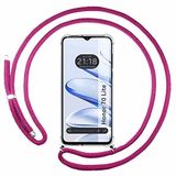 Tumundosmartphone Beschermhoes voor Huawei Honor 70 Lite 5G, met trekkoord, transparant, fuchsia