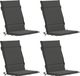 vidaXL 4-delige hoogrugkussen GEMERT 4 pcs 100% Polyester Antraciet