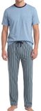 Ammann Heren pyjama Mix & Match copen blue gestreept korte mouw katoen XXL