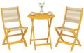 Acaciahout Tuinset - Pliant set met tafel en 2 stoelen - 3-delig - Acaciahout en kunststof - Natuurlijk hout
