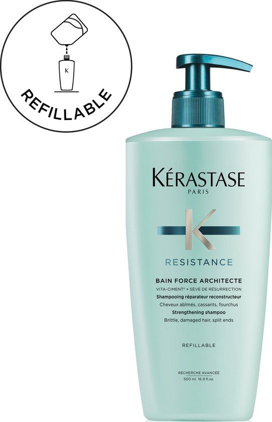 Kérastase Résistance Bain Force Architecte Shampoo Refill 500ml - For Damaged Hair
