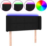 vidaXL Hoofdbord LED Stof Zwart 83x16x78/88 cm